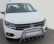 Кенгурятник WT003 (нерж) 51 мм, без напису для Volkswagen Tiguan 2007-2016 рр