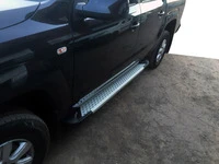 Бокові пороги Allmond Grey (2 шт., алюм) для Volkswagen Amarok 2010-2022 рр