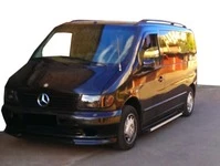 Бокові пороги Maya V1 (2 шт., алюміній) для Mercedes Vito W638 1996-2003 рр