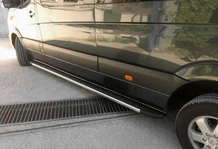 Бокові пороги Duru (2 шт., алюміній) Long/ExtraLong для Mercedes Sprinter W907/W910 2018- рр