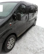 Бокові пороги Allmond Black (2 шт., Алюміній) Довга база для Nissan Primastar 2002-2014 рр