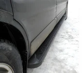 Бокові пороги Allmond Black (2 шт., алюміній) Довга база для Nissan NV300/Primastar 2016-рр