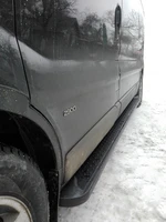 Бокові пороги Allmond Black (2 шт., алюміній) Довга база для Opel Vivaro 2001-2015 рр