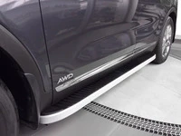 Бокові пороги Tayga Grey (2 шт., Алюміній) для Kia Sorento III UM 2014-2020 рр