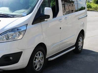 Бокові пороги Fullmond (2 шт., алюм.) Коротка база для Ford Custom 2013-2022 рр