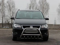 Кенгурятник WT003 (нерж) 51 мм, без напису для Volkswagen Touran 2003-2010 рр