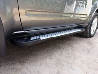 Бокові пороги Allmond Grey (2 шт., алюм.) для Nissan Pathfinder R51 2005-2014рр