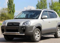 Передній захист ST014 (нерж.) для Hyundai Tucson JM 2004- рр