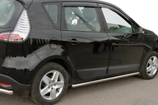 Бічні труби BB001 (2 шт., нерж) 60 мм для Renault Scenic/Grand 2009-2016 рр
