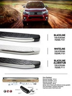 Бокові пороги Blackline (2 шт., алюміній) для Toyota Hilux 2015- рр