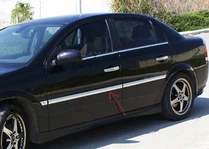 Накладки на молдинги дверей (4 шт, нерж) OmsaLine - Італійська нержавіюча сталь для Opel Vectra C 2002-2008 рр