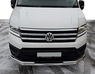 Передній захист ST085 (нерж) для Volkswagen Crafter 2016- рр