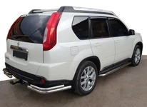 Задні кути AK003-Double (2 шт., нерж.) для Nissan X-trail T31 2007-2014рр