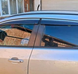 Вітровики з хром із смужкою HB/SD (4 шт, Sunplex Chrome) для Opel Astra J 2009-2015 рр