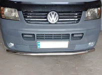 Нижня одинарна губа (нерж) 42мм для Volkswagen T5 Multivan 2003-2010 рр