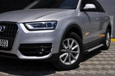 Бокові пороги Allmond Grey (2 шт., алюміній) для Ауди Q5 2008-2017 рр