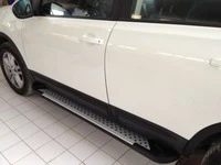 Бокові пороги Allmond Grey (2 шт, алюм) довга база для Nissan Qashqai 2010-2014рр