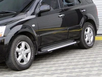 Бокові пороги Allmond Grey (2 шт., алюм.) для Kia Sorento I BL 2002-2009 рр