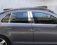 Молдинг дверних стійок (6 шт, нерж) для Volkswagen Jetta 2006-2011 рр