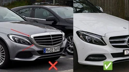 Передня решітка Diamond Silver 2018-2025, з камерою для Mercedes C-сlass W205 рр