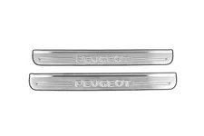 Накладки на пороги Carmos V2 (2 шт, сталь) для Peugeot 307