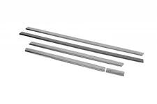 Молдинги на двері (нерж, Чорний хром) Короктая база, OmsaLine - Італійська нержавійка для Volkswagen T5 2010-2015 рр