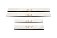 Накладки на пороги Carmos V1 (4 шт, сталь) для Peugeot 307