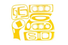 Накладки на панель 1999-2003 (жовтий колір) для Renault Megane I рр