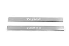 Накладки на пороги Carmos V3 (нерж) Передні двері (2 шт) для Peugeot Partner Tepee 2008-2018 рр