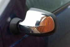 Накладки на дзеркала (верхня частина, 2 шт, нерж) для Renault Logan I 2008-2013 рр