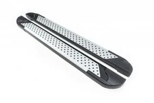 Бокові пороги Allmond Grey (2 шт., алюм.) для Hyundai Tucson JM 2004- рр