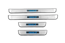 Накладки на пороги Libao LED (4 шт, нерж) для Mazda 3 2009-2013 рр