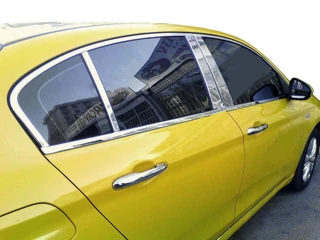 Молдинг дверних стійок (6 шт, нерж) для Fiat Tipo 2016- рр