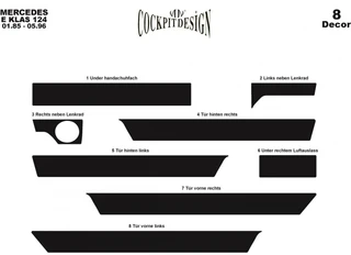 Накладки на панель (Meric) Дерево для Mercedes E-сlass W124 1984-1997 рр