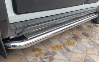 Бокові пороги Premium (2 шт., нерж.) &Oslash;60 для Renault Duster 2018-2024 рр