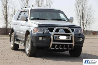 Кенгурятник QT007 (нерж) для Mitsubishi Pajero Sport 1996-2007 рр