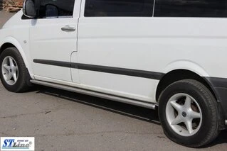 Бічні труби BB001 (2 шт., нерж.) d60, Довга база для Mercedes Viano 2004-2014 рр