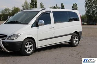 Бічні труби BB001 (2 шт., нерж.) d60, Довга база для Mercedes Viano 2004-2014 рр