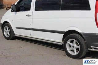Бічні труби BB001 (2 шт., нерж.) d60, Довга база для Mercedes Viano 2004-2014 рр