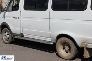 Бокові пороги KB001 (нерж) 60 мм для Газель, соболь