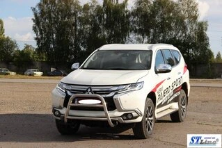Кенгурятник WT022 (нерж) для Mitsubishi Pajero Sport 2015- рр