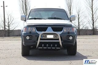 Кенгурятник QT006 (нерж) для Mitsubishi Pajero Sport 1996-2007 рр