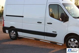 Бічні труби BB002 (2 шт., нерж.) Середня база для Opel Movano 2010-2021 рр