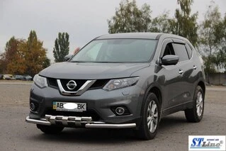Передній захист ST009-15 (нерж) для Nissan X-trail T32 / Rogue 2014-2021 рр