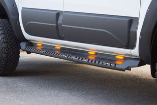 Бокові пороги Dakar V1 з LED (2 шт, метал) для Ford Ranger 2007-2011 рр