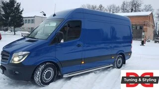 Бокові пороги Premium (2 шт., нерж.) d60, Long/ExtraLong для Mercedes Sprinter W906 2006-2018 рр