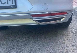 Накладки імітація глушника SD/SW (2015-2018, 2 шт, нерж) Carmos - Турецька сталь для Volkswagen Passat B8 рр