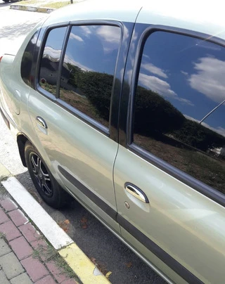 Накладки на ручки (нерж.) 2 шт, Carmos - Турецька сталь для Renault Symbol 1999-2008 рр