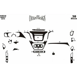 Накладки на панель Карбон для Iveco Daily 2014- рр