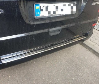 Накладка на задній бампер із загином (Carmos V2, нерж) для Mercedes Viano 2004-2014 рр